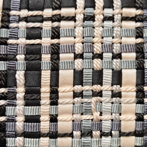 THE SAK Woven fabric and genuine leather small shoulder bag black white - Picture 10 of 12